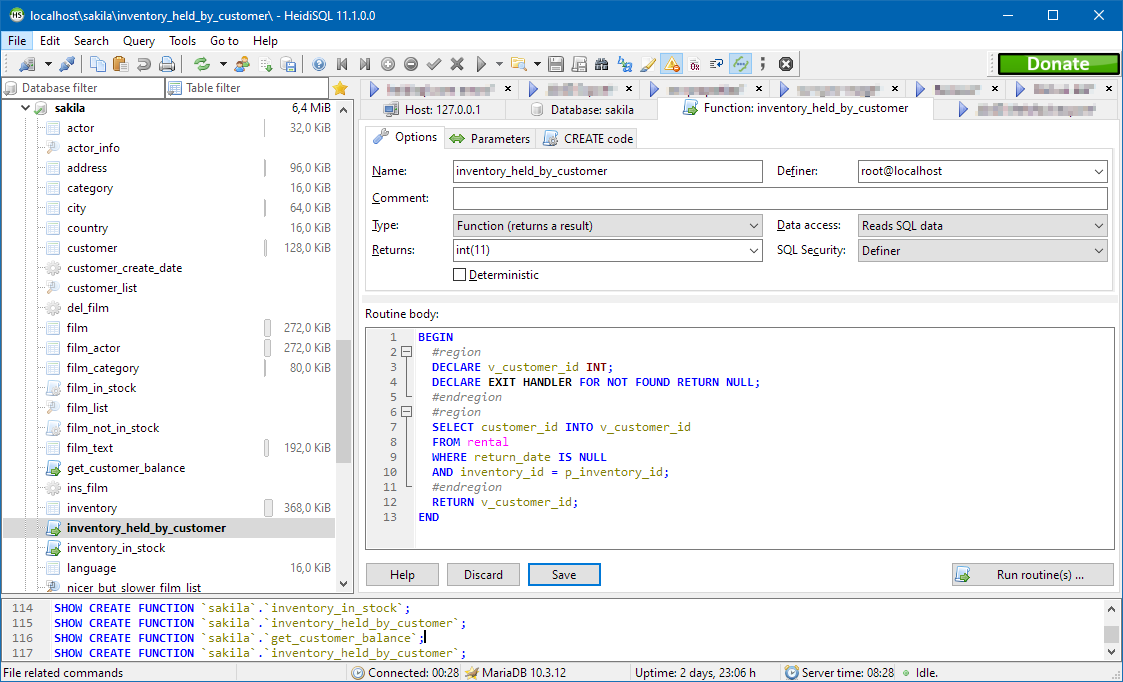 to view stored procedure in aqua data studio